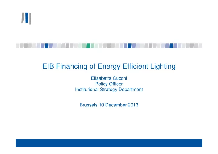 eib financing of energy efficient lighting