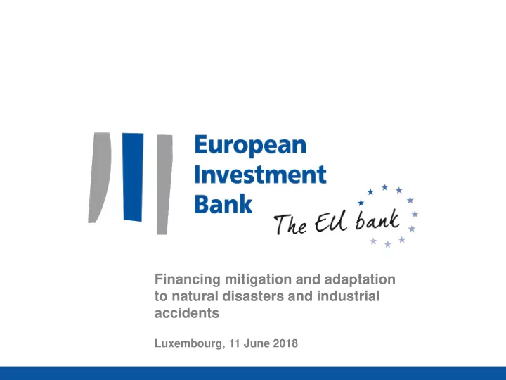 financing mitigation and adaptation to natural disasters