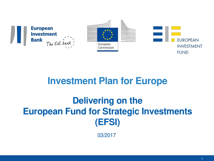 03 2017 1 why an investment plan for europe investment