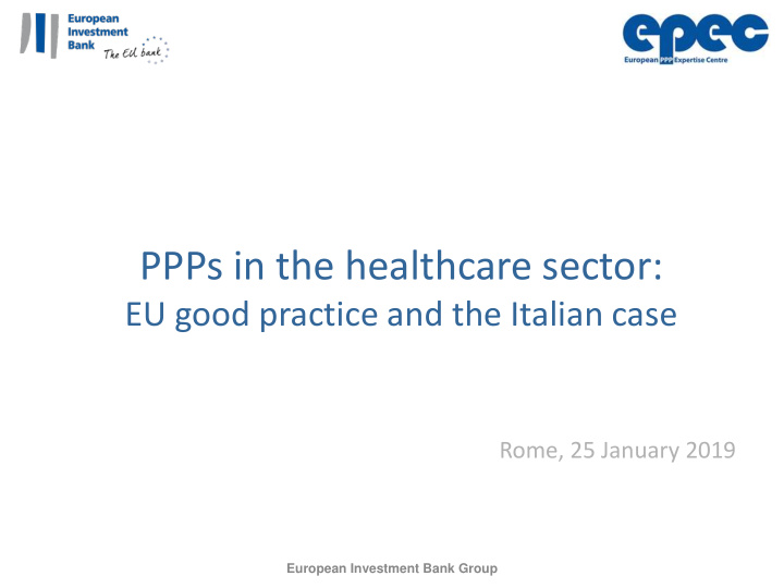 ppps in the healthcare sector