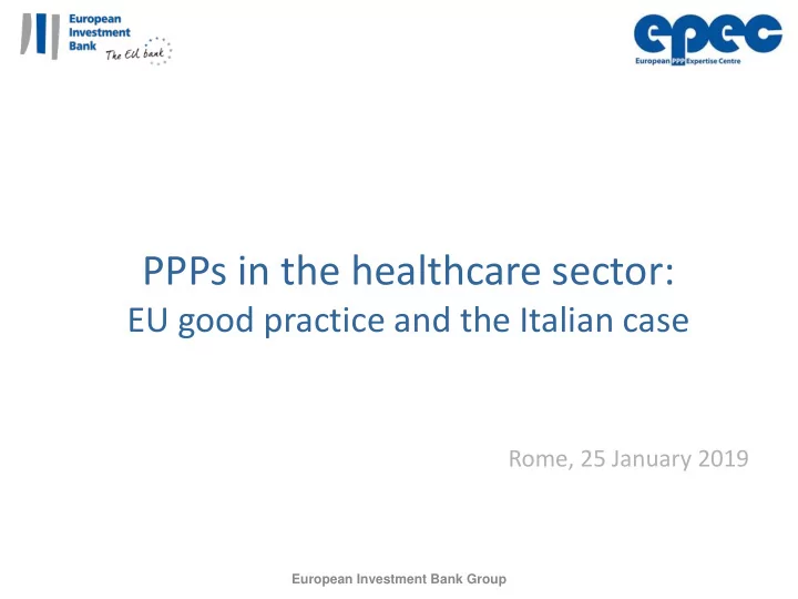 ppps in the healthcare sector
