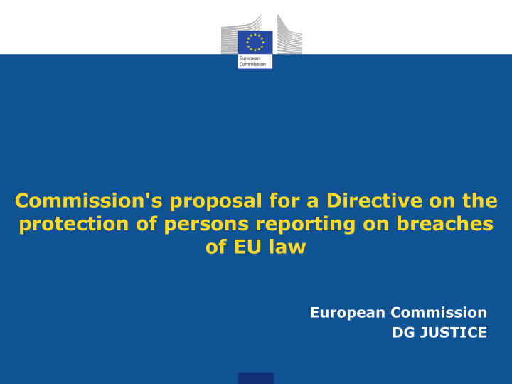 commission s proposal for a directive on the protection