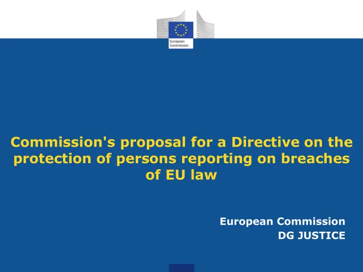 commission s proposal for a directive on the protection