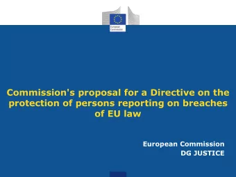 Commission's proposal for a Directive on the  protection of persons reporting on breaches  of EU
