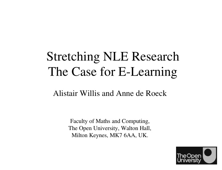 stretching nle research the case for e learning