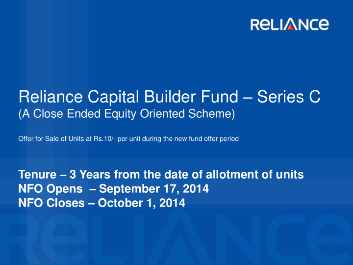 reliance capital builder fund series c