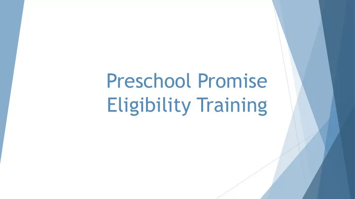 eligibility training agenda