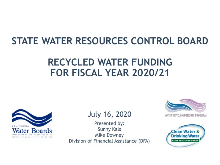 state water resources control board recycled water