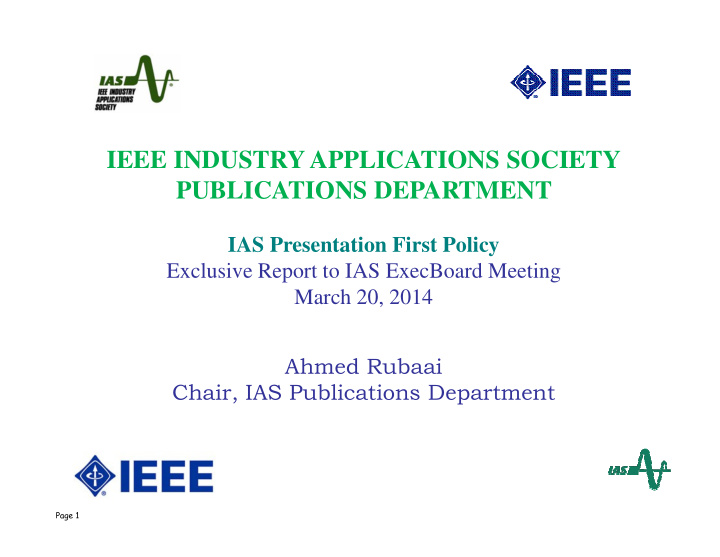 ieee industry applications society publications department