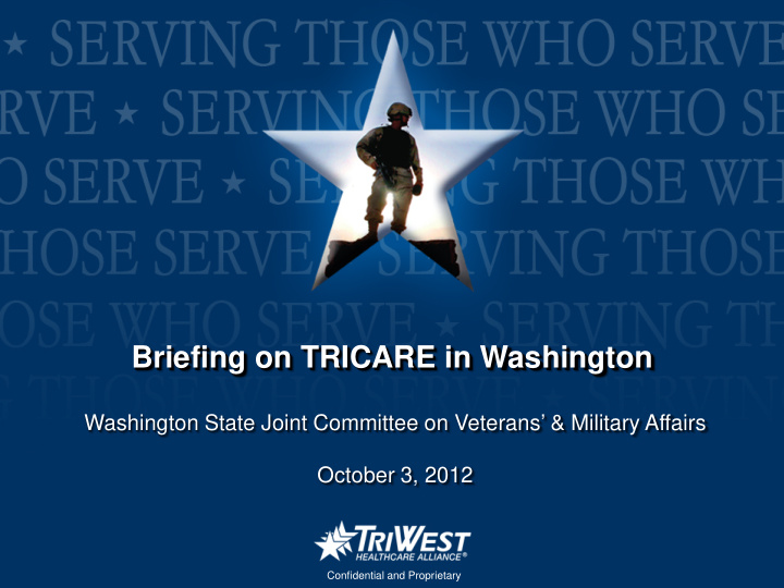 briefing on tricare in washington
