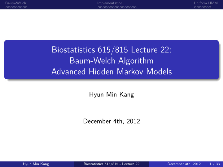 baum welch algorithm