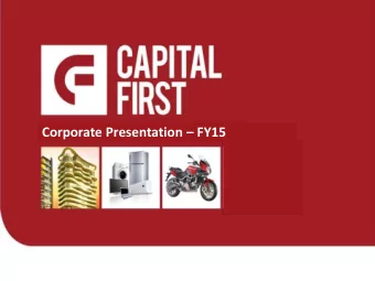 Corporate Presentation  FY15  Disclaimer  This presentation has been prepared by and is the sole