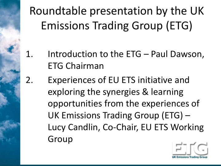 roundtable presentation by the uk