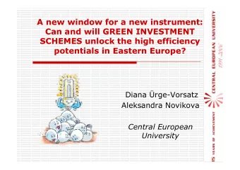 A new window for a new instrument:  Can and will GREEN INVESTMENT  SCHEMES unlock the high