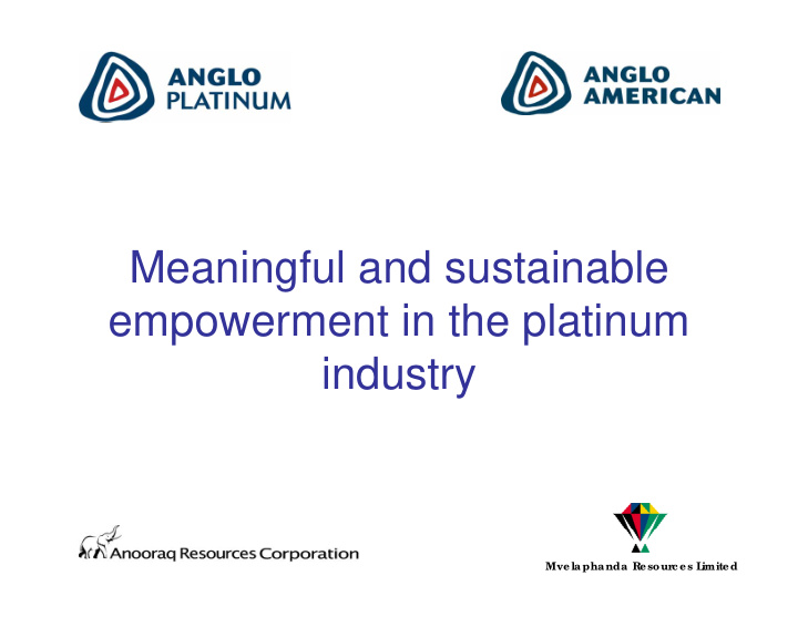 meaningful and sustainable empowerment in the platinum
