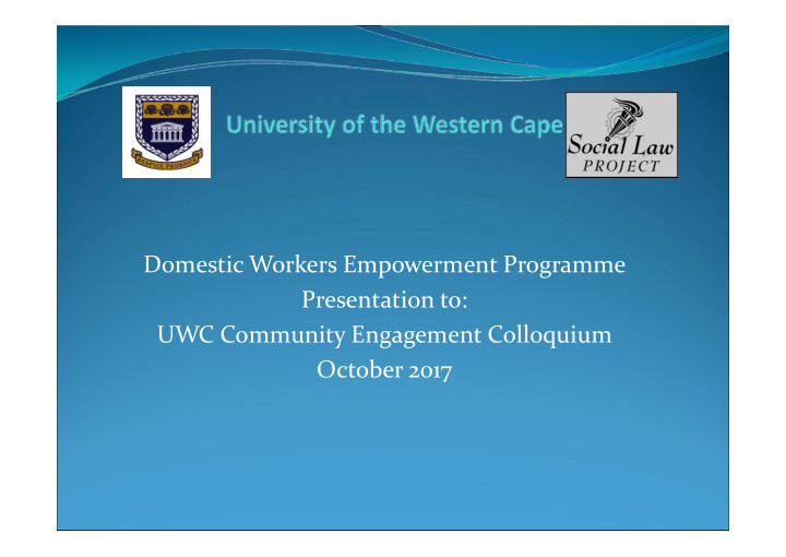 domestic workers empowerment programme domestic workers