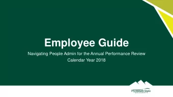 Employee Guide  Navigating People Admin for the Annual Performance Review  Calendar Year 2018