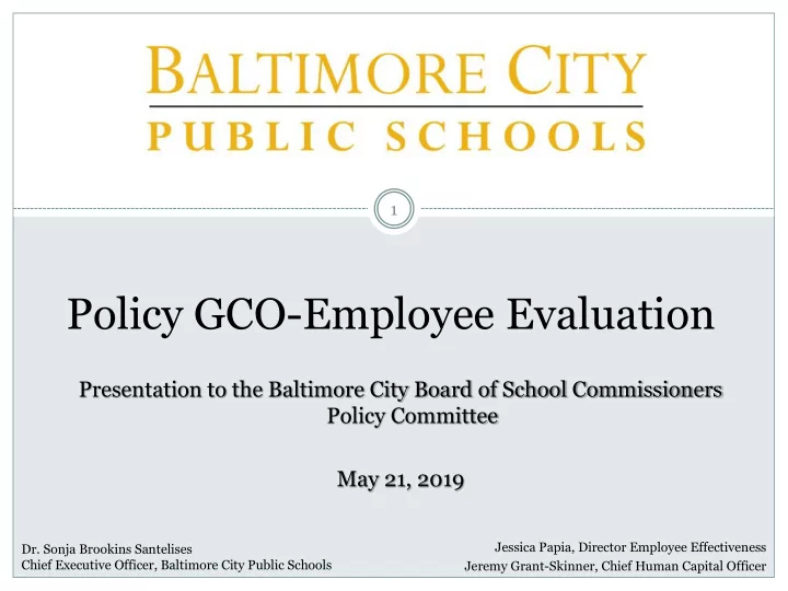 policy gco employee evaluation