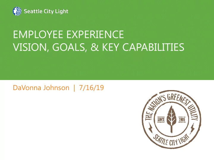 employee experience vision goals key capabilities