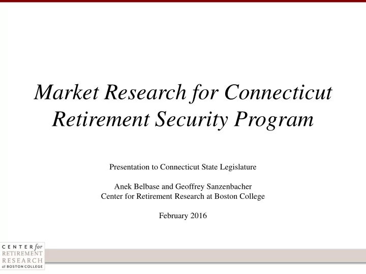 market research for connecticut