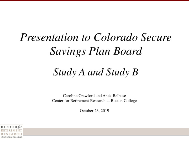 presentation to colorado secure