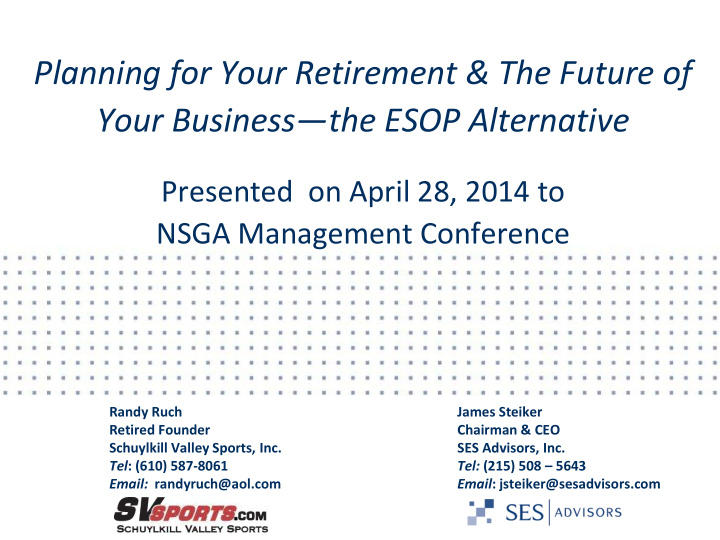 your business the esop alternative
