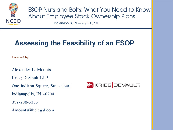 assessing the feasibility of an esop