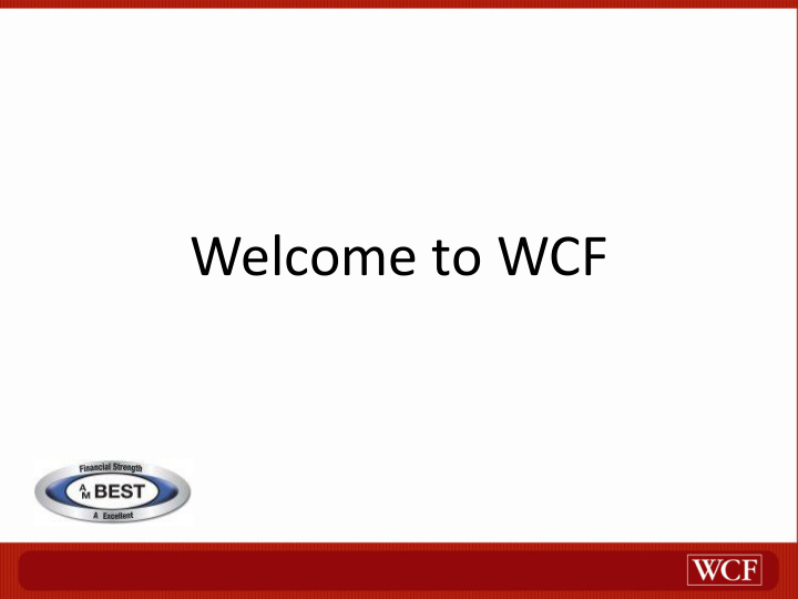 welcome to wcf