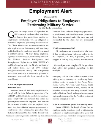 G  2001, many of you have asked what types  or employment policies offering more protections  of