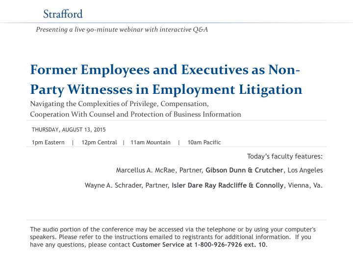 party witnesses in employment litigation
