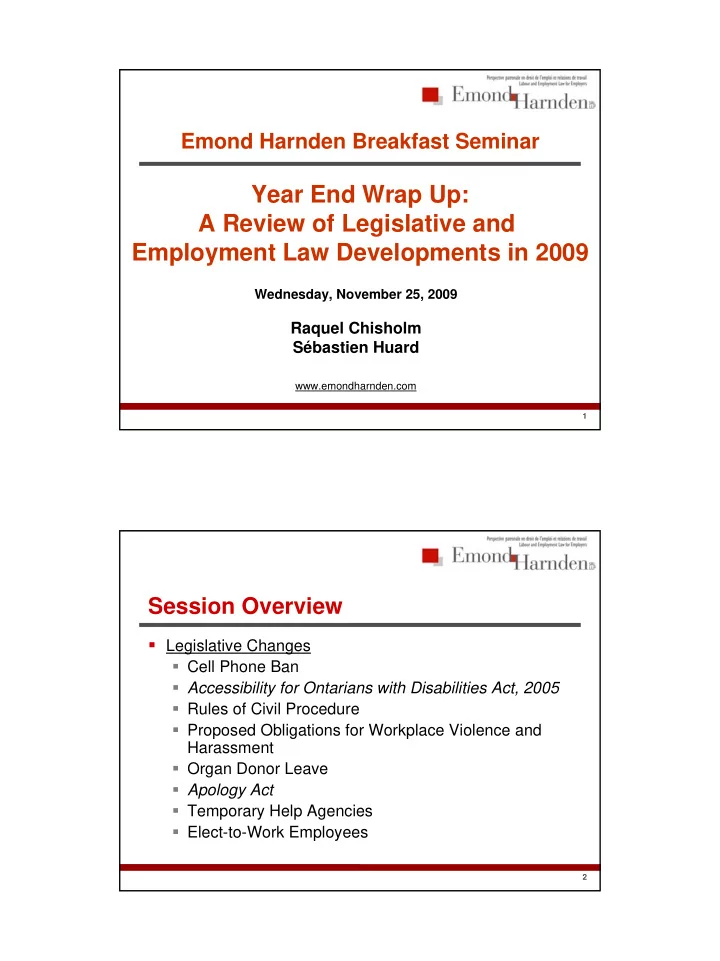 year end wrap up a review of legislative and employment