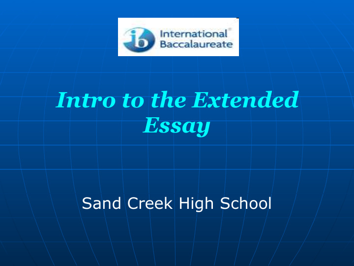 intro to the extended essay