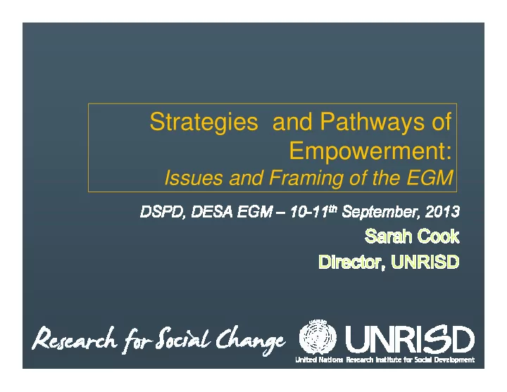 strategies and pathways of empowerment