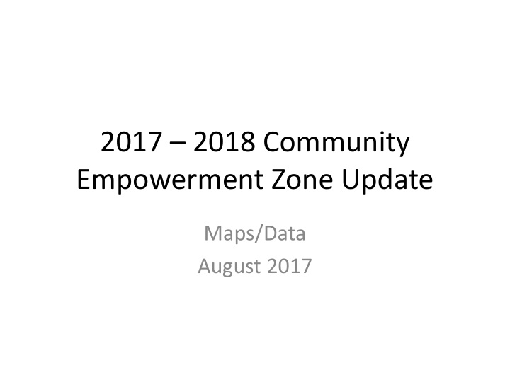 empowerment zone update