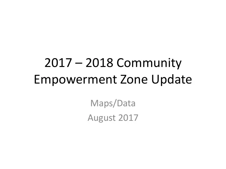 empowerment zone update