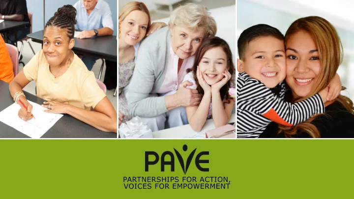 partnerships for action voices for empowerment par artner