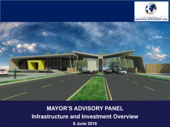 MAYORS ADVISORY PANEL  Infrastructure and Investment Overview  8 June 2016  SECTOR FOCUS