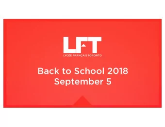 Back to School 2018  September 5  Back to School  Lycens 2de=1ere-terminale  Grades  Gr  es and