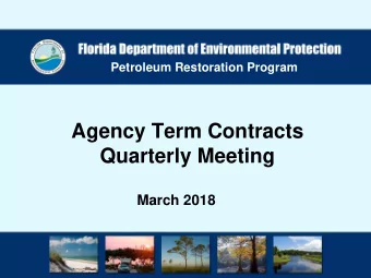 Agency Term Contracts  Quarterly Meeting  March 2018  Petroleum Restoration Program  Austin