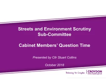 Presentation Title  Sub-Committee  Presented by John Smith  Cabinet Members Question Time