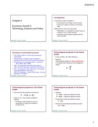 Chapter 8  In the Solow model of Chapter 7,  the production technology is held constant.