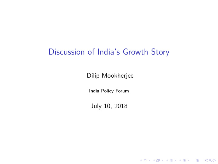 discussion of india s growth story