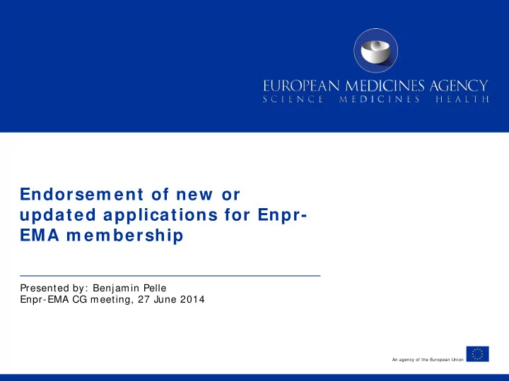 presented by benjamin pelle enpr ema cg meeting 27 june