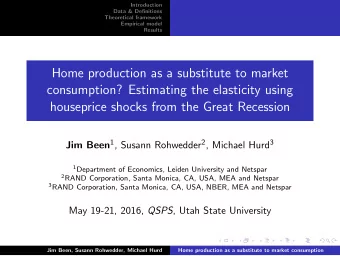 Home production as a substitute to market  consumption? Estimating the elasticity using  houseprice