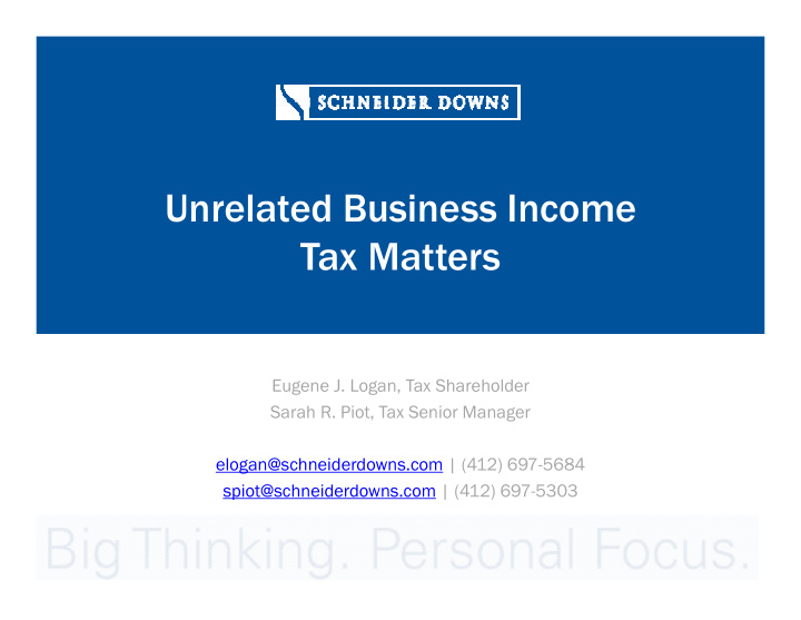 unrelated business income tax matters