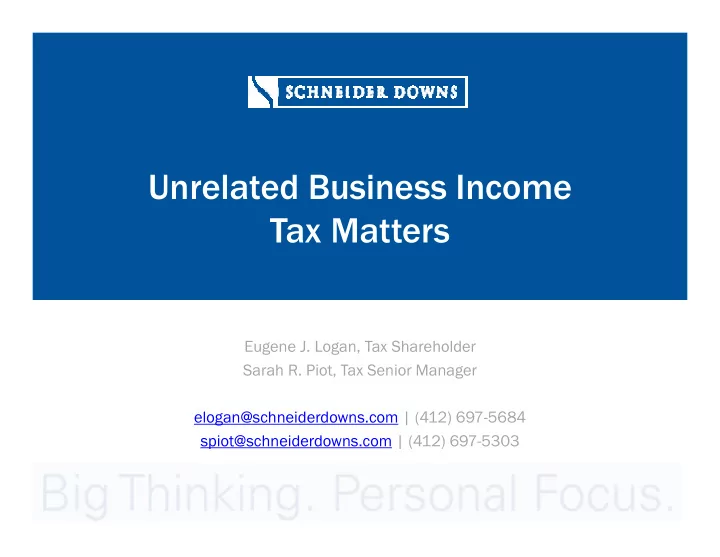 unrelated business income tax matters