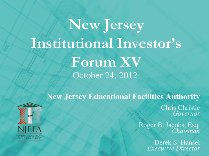 new jersey institutional investor s forum xv