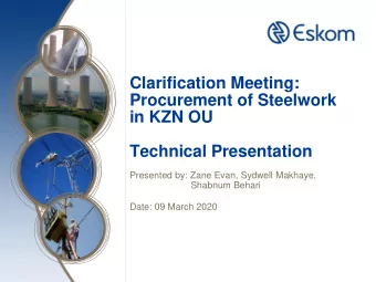 in KZN OU  Technical Presentation  Presented by: Zane Evan, Sydwell Makhaye,  Shabnum Behari  Date: