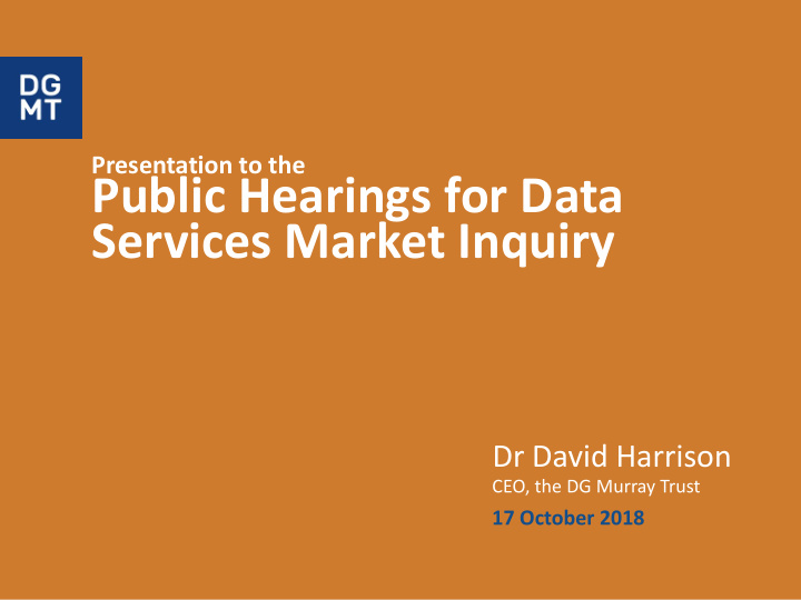 public hearings for data services market inquiry