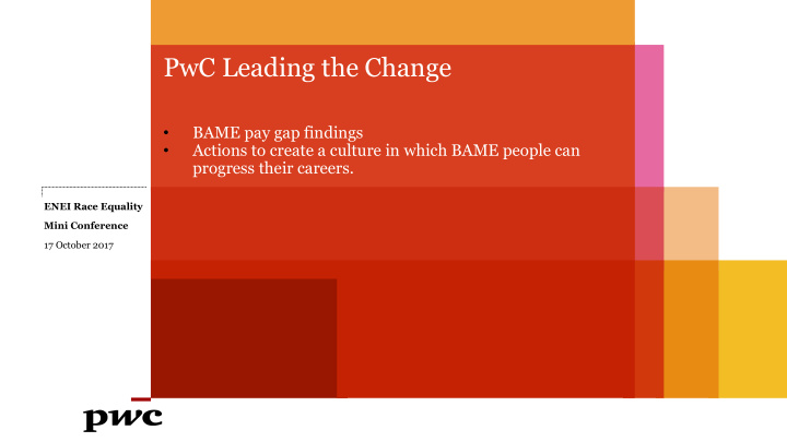 pwc leading the change